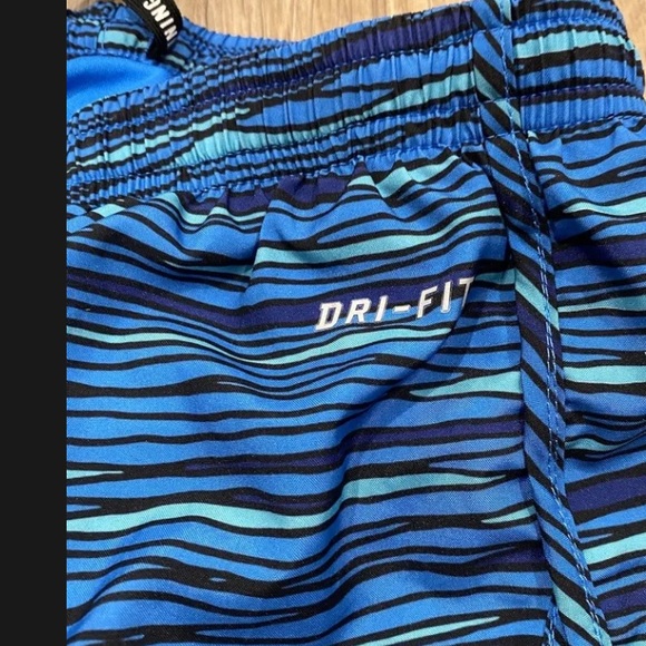 Nike Blue Striped Dri Fit Tempo Running Shorts M - Picture 6 of 8
